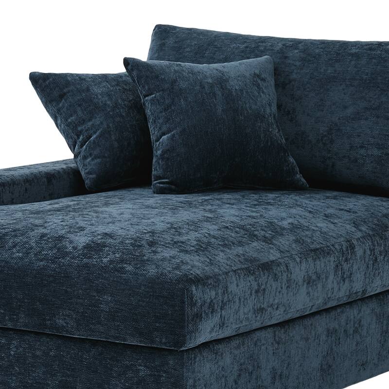 40.8"W Modern Chenille Upholstered Chaise Lounge with Pillow