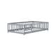 preview thumbnail 171 of 173, Toddler Floor Bed with Fence and Door, Montessori Platform Floorbed with Safety Guardrails for Children Boys Girls Kids Playroom