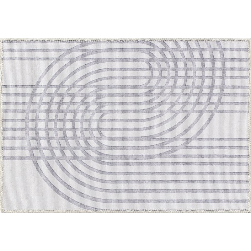 Contemporary Lines Machine Washable Area Rug