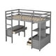 preview thumbnail 8 of 22, Multifunctional Design Loft Bed with Built-in Desk, Drawers and Storage Shelves, Twin Size