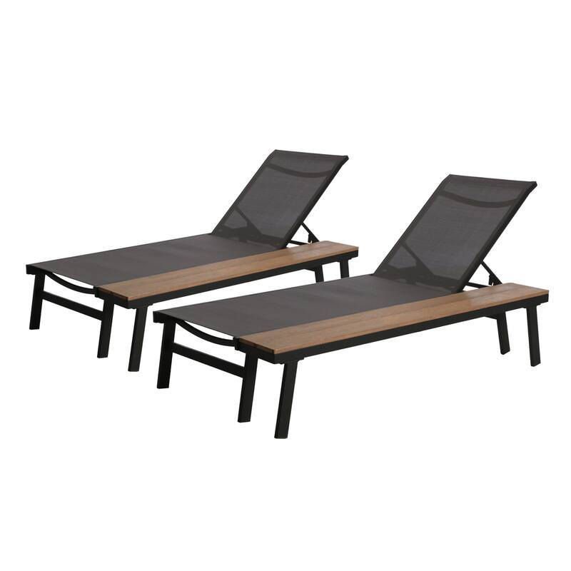 Waterloo Outdoor Chaise Lounge with Side Table (Set of 2) by Christopher Knight Home