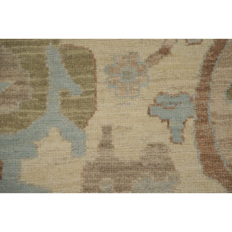Hand Knotted Oriental 100% Wool Carpet Transitional All-Over Greys & Charcoal Oushak Area Rug - 9' 8'' X 7' 11''