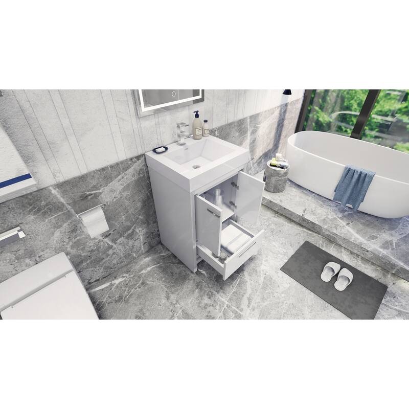 Dove 24'' Freestanding Vanity with Reinforced Acrylic Sink