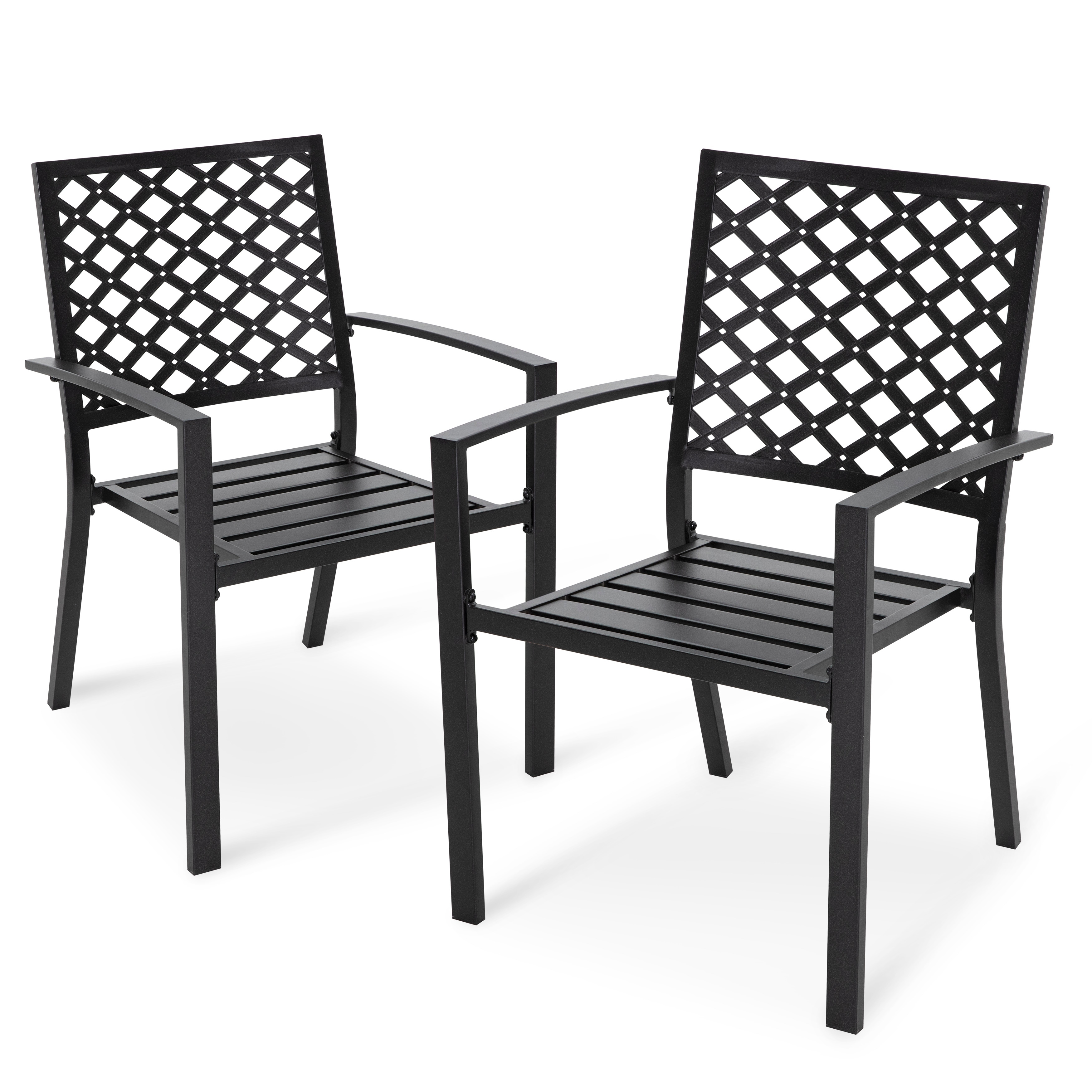 Nuu garden stacking wrought store iron outdoor patio dining chair