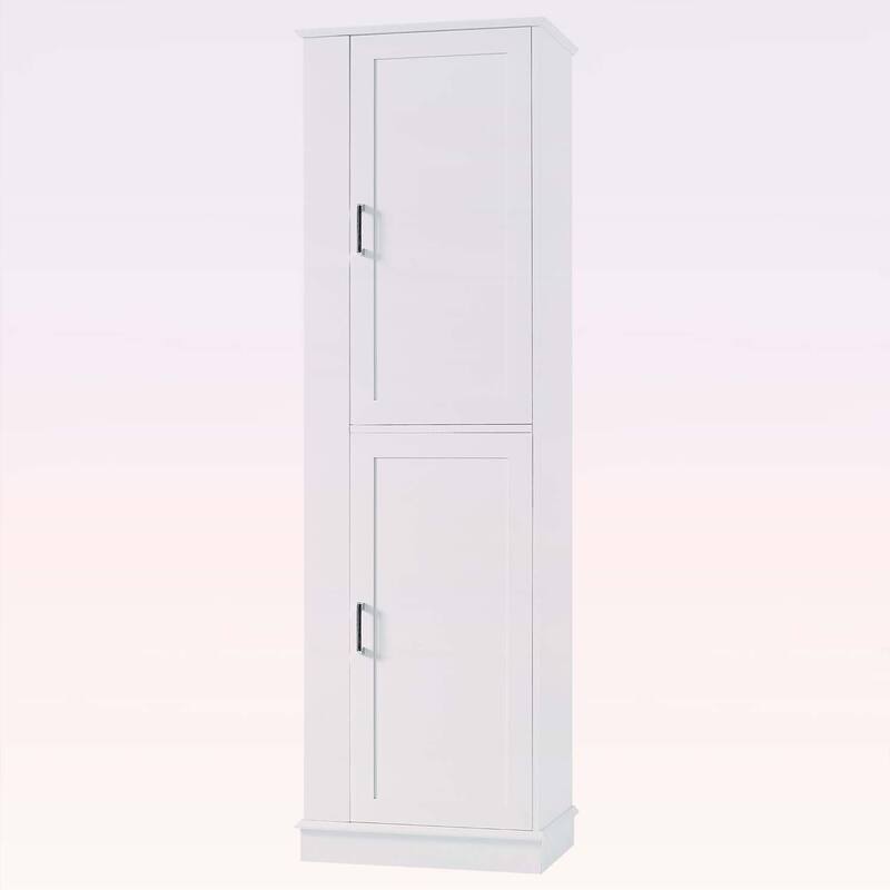 Tall Bathroom Storage Cabinet,Freestanding with Hook and Adjustable Shelf
