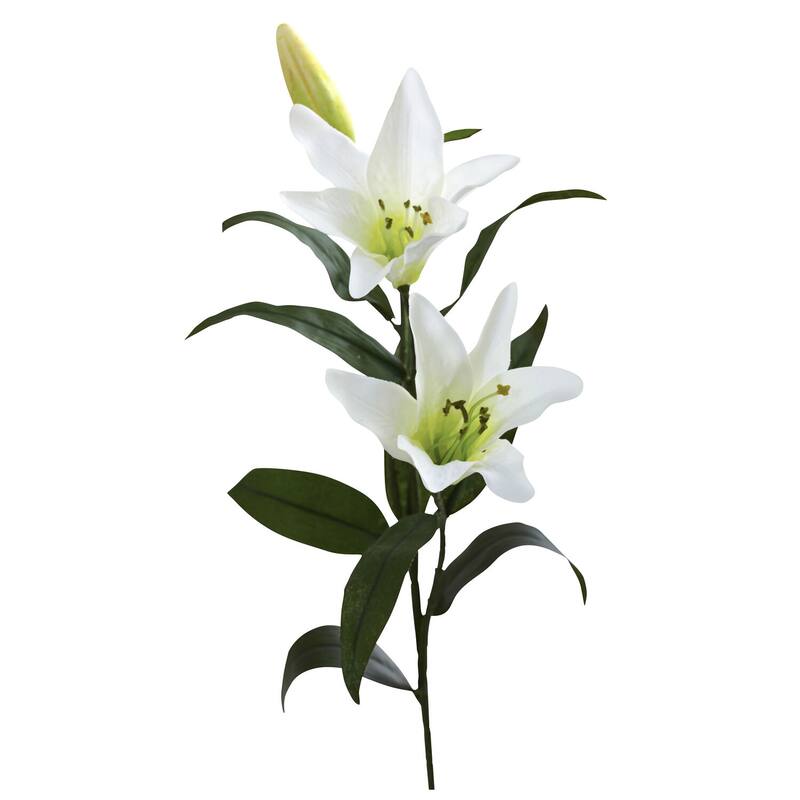 Artificial Flower Stems Set of 6 - 20 Inch Decorative Blossom Plants for Home Decor - White - 5