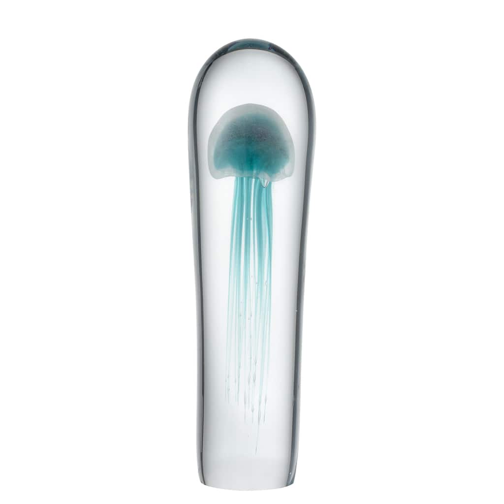 Atlas Threads Object Clear and Blue Art Glass Décor