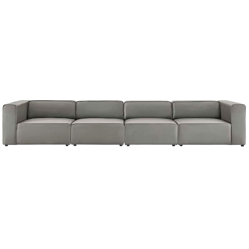 Mingle Vegan Leather 4-Piece Sectional Sofa