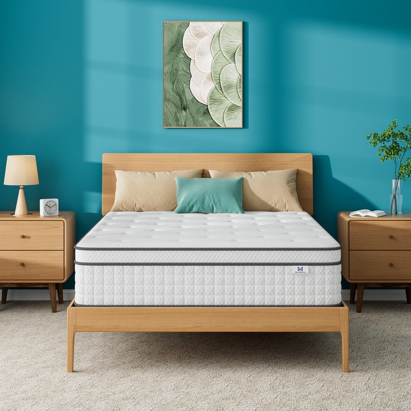 12" Spring Hybrid Mattress in a Box, Pocket Springs, Isolation Motion, Back Pain Relief, CertiPUR-US