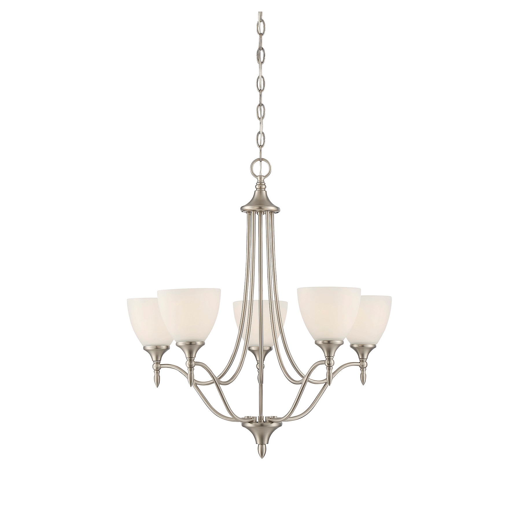 Transitional Style Chandelier - Satin Nickel Finish