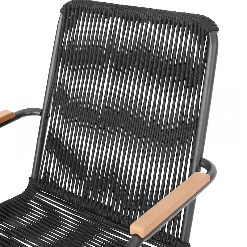 Modern Rope-Weave Outdoor Club Chairs