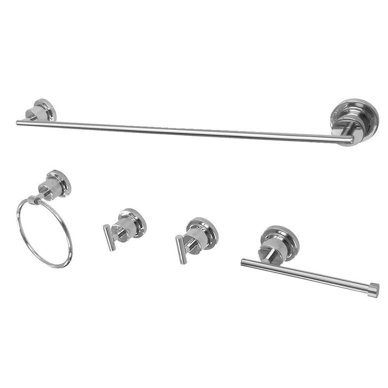 Kingston Brass Concord 5 Piece Bathroom Package with Towel Bar, Dual - Polished Chrome