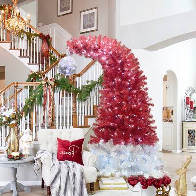 Fun Santa Hat Shape Christmas Tree, 1250 PVC Tips and 300 LED Lights, UV Resistant