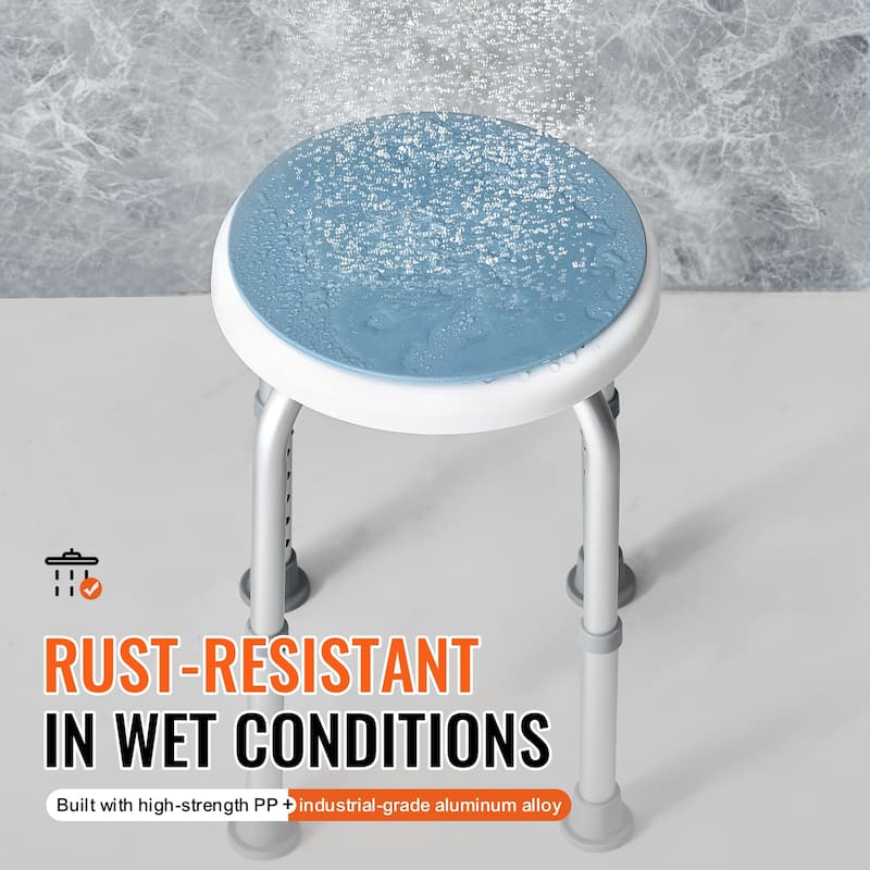 VEVOR Shower Chair for Inside Shower,360 Degree Swivel Shower Seat,for