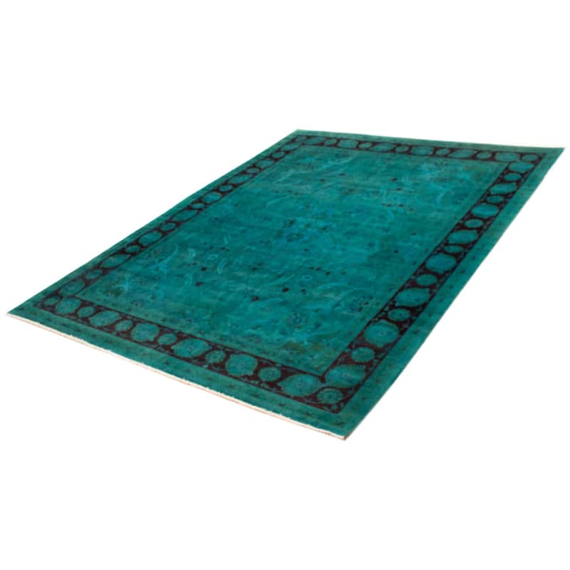 ECARPETGALLERY Hand-knotted Vibrance Teal Wool Rug - 9'0 x 11'10