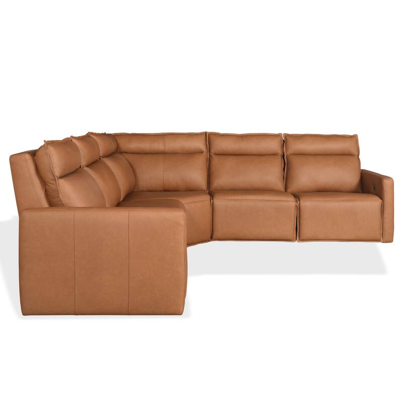 SAFAVIEH Couture Gretel Leather L-Shaped Sectional - 114"W x 114"D x 39"H