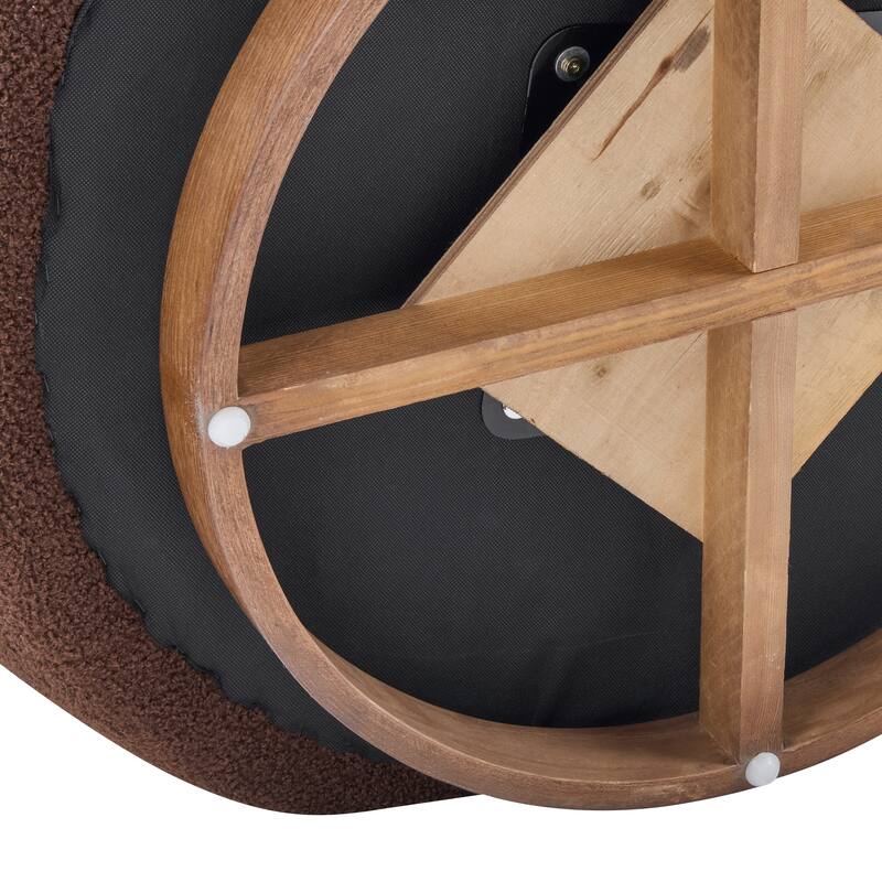 Christopher Knight Home - Aradia Contemporary Boucle Upholstered 360° Swivel Club Chair with Curved Backrest & Wooden Base