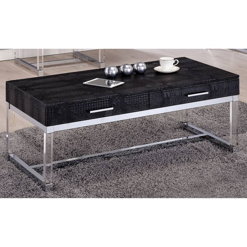 Furniture of America Jill Modern 47-inch Crocodile 2-drawer Coffee Table