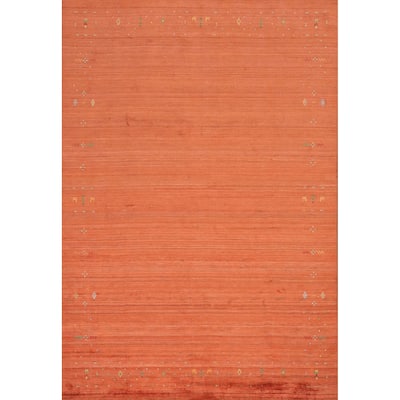 Hand Knotted Oriental Viscose Silk Carpet Tribal Animal Pictorial Oranges & Rust Gabbeh Area Rug - 11' 6'' X 8' 8''