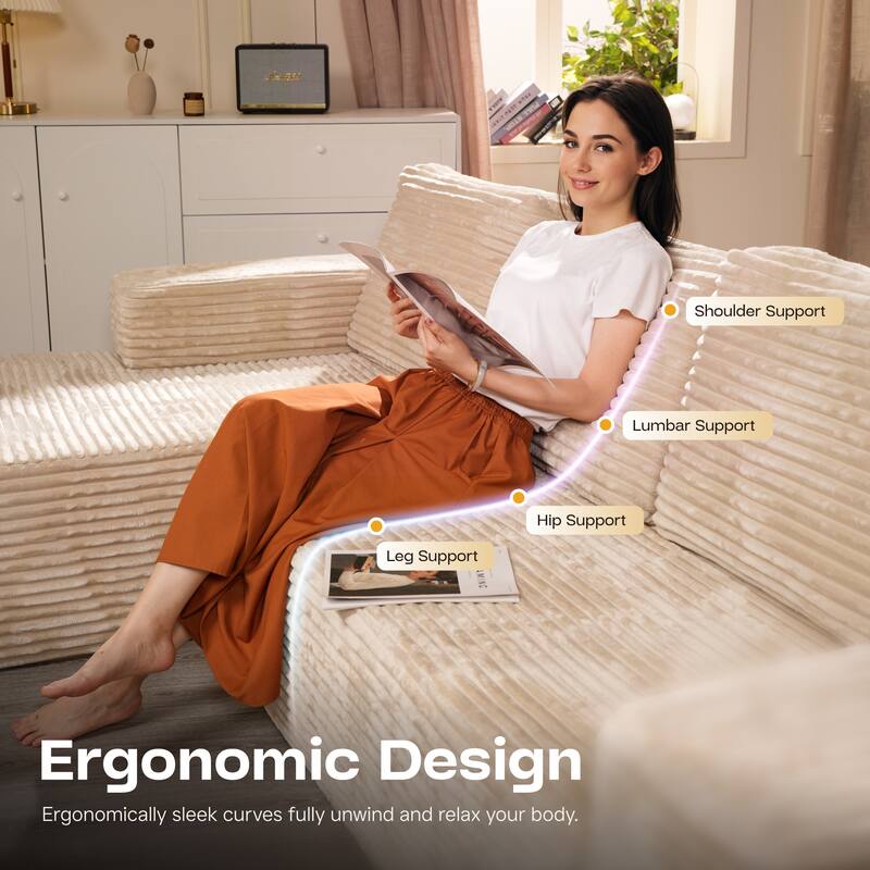 ​​OVIOS Modern Minimalist No-Assembly Living Room Set​