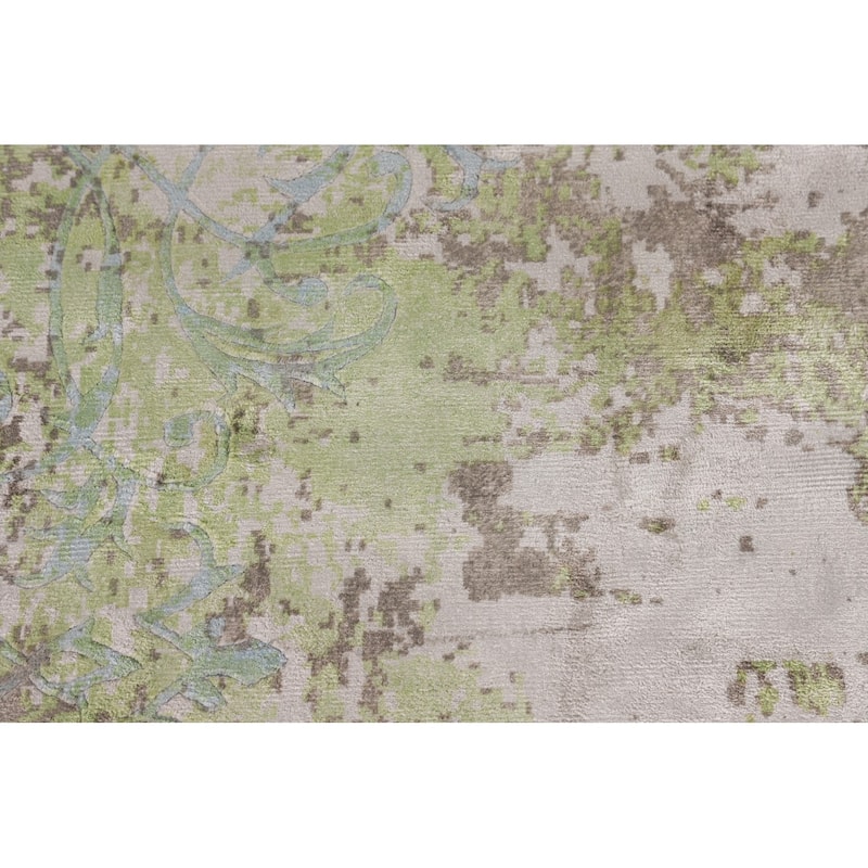 Multicolor Modern Abstract Area Rug Hand-Knotted Wool Carpet - 5'7"x 8'0"