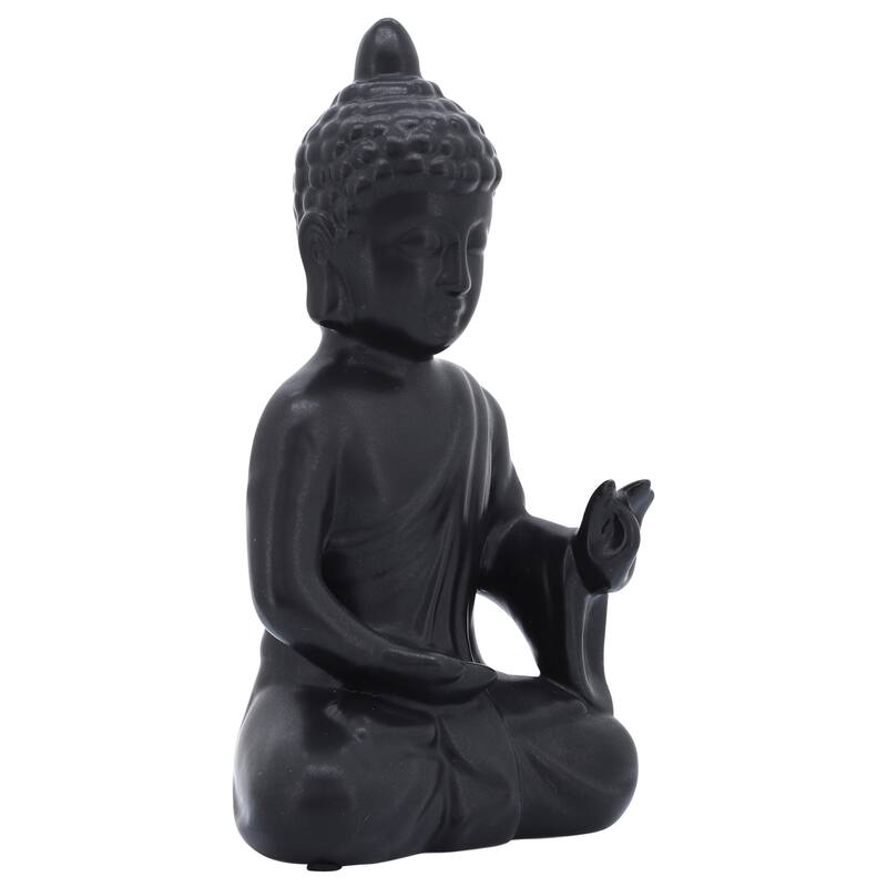 Sagebrook Home Stoneware and Ceramic Buddha Figurine - Elegant and Modern Meditative Sculpture for Home Decor
