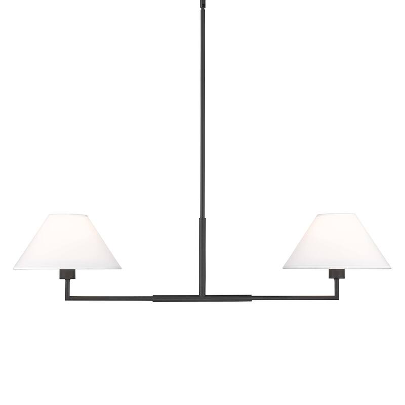 Z-Lite 744-42L Leila 2 Light 42" Wide Linear Chandelier - Matte Black