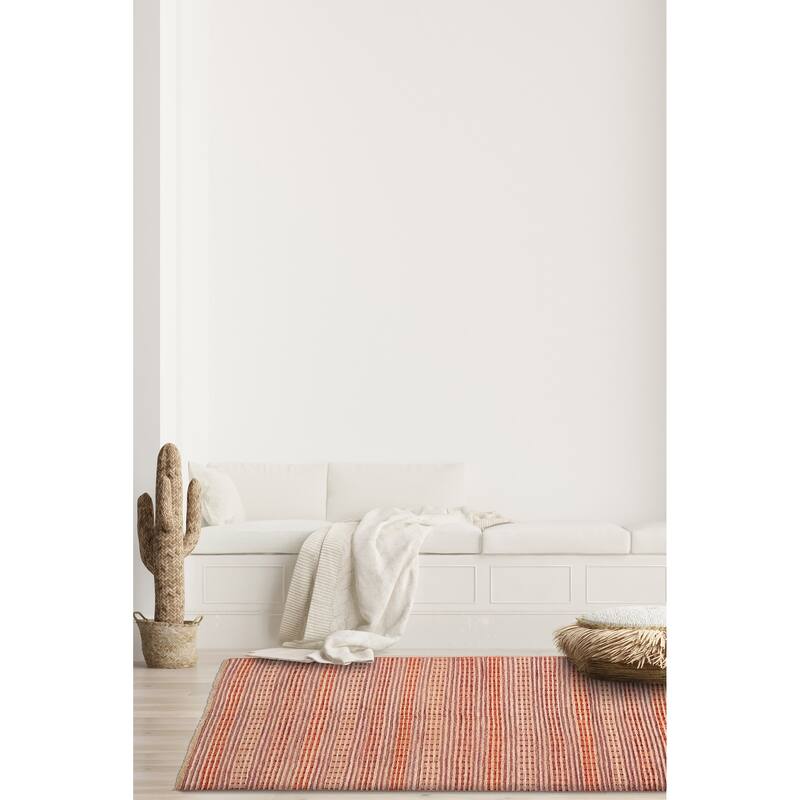 ECARPETGALLERY Hand-knotted Peshawar Ziegler Burnt Orange Wool Rug - 4'11 x 7'10