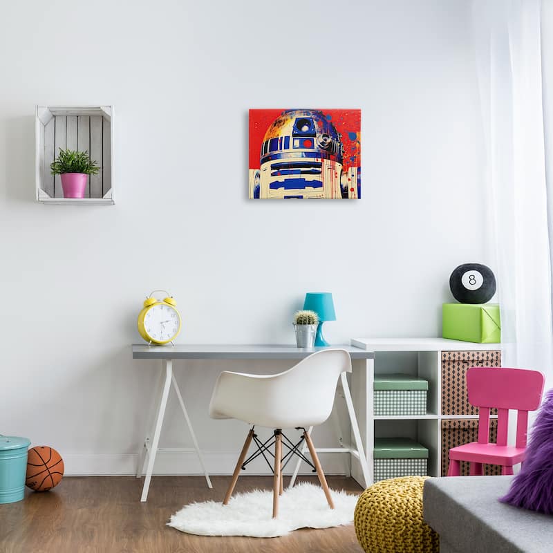 Stupell Urban Paint Splatter Robot Canvas Wall Art Design by Birch&Ink