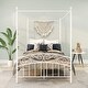 preview thumbnail 3 of 4, Full Size Metal Canopy Bed Frame with Ornate European Style Headboard & Footboard - Sturdy Steel Platform, Under-Bed Storage