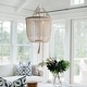 preview thumbnail 2 of 6, SAFAVIEH Lighting Angie Beaded 3-light Cream Adjustable Pendant Lamp - 18"x18"x35.5 -107.5"