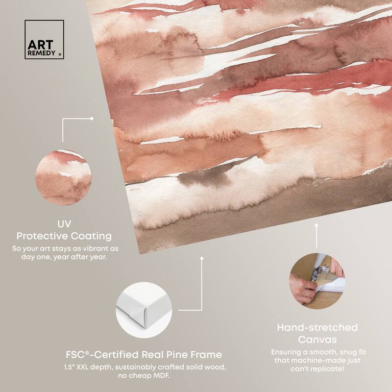 Art Remedy Tone Tinted Powders Gallery Wrapped Boho Abstract 1 Piece Canvas Wall Art