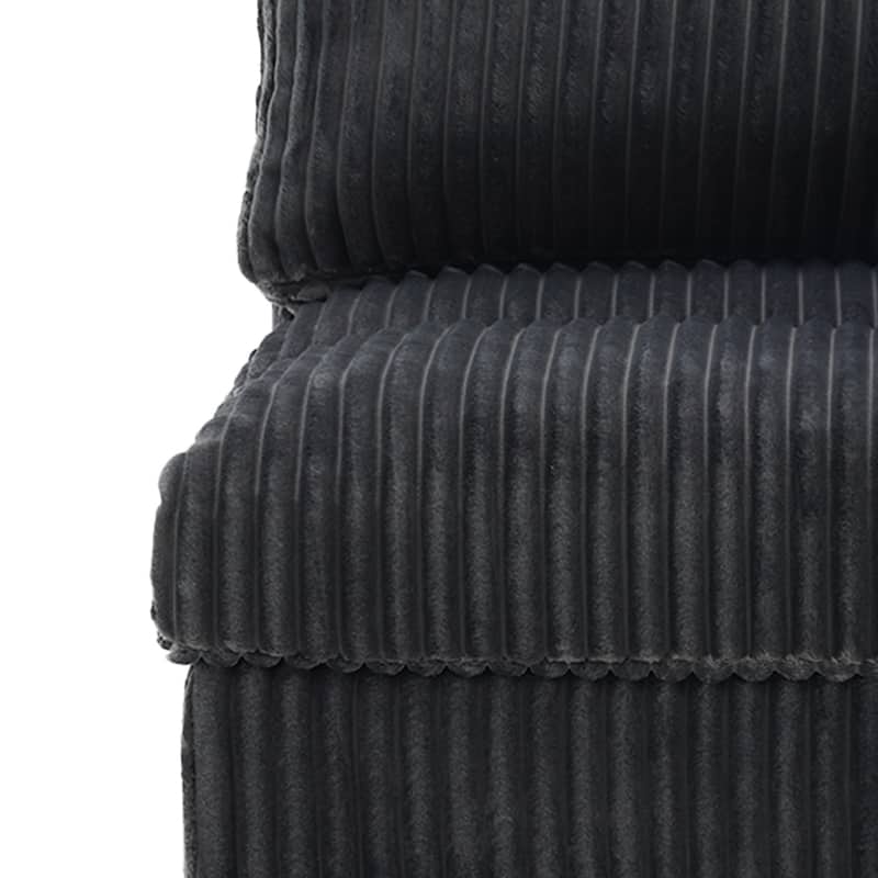 Modern Oversized Plush Corduroy Modular Sectional Sofa with 2 Ottomans