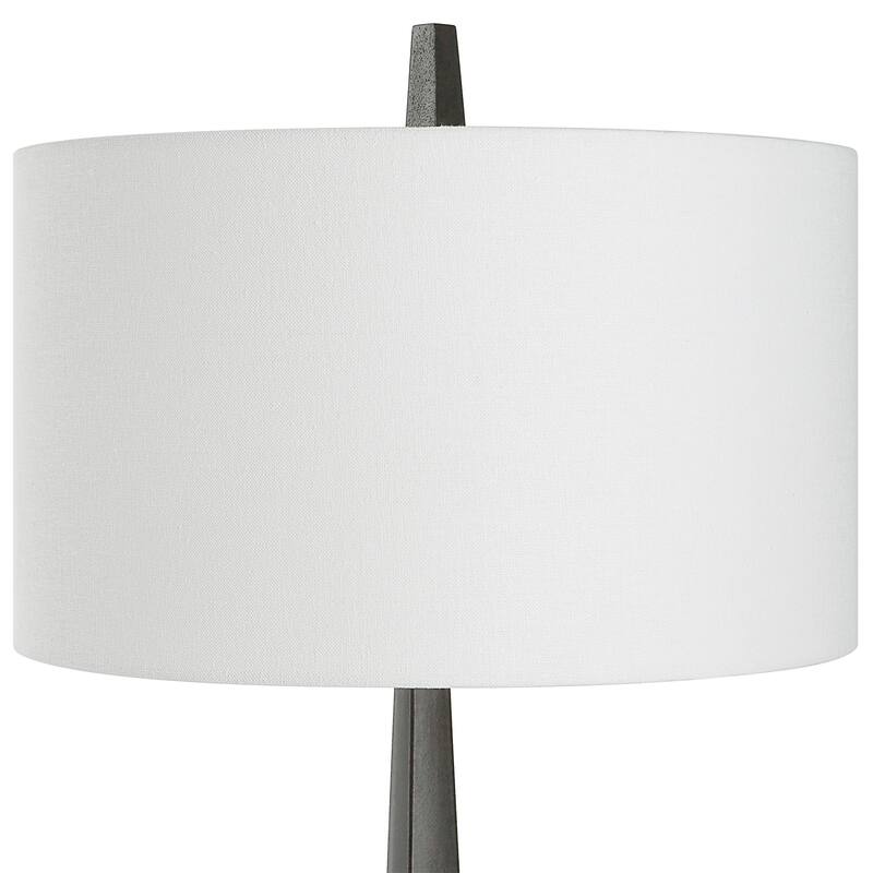 Tapered Base Table Lamp with Drum Shade - 34.75" - Black