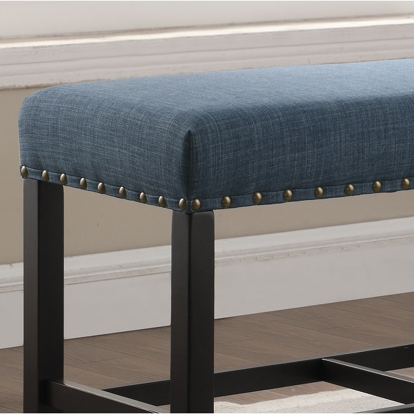 Roundhill furniture biony fabric dining chairs with nailhead best sale trim
