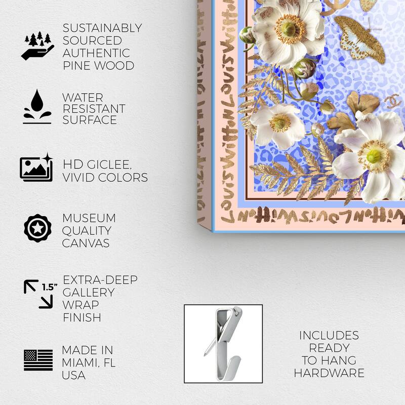 Wynwood Studio Canvas Fashion and Glam Garden Glamourous Blue and Modern & Contemporary Wall Art Canvas Print