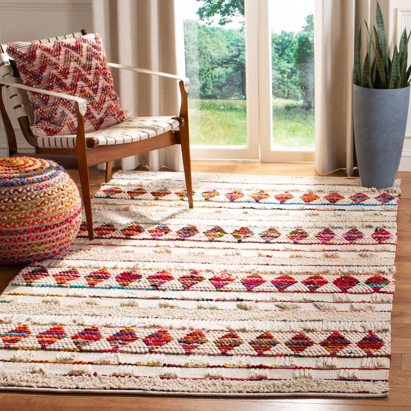 SAFAVIEH Handmade Natura Clita Rug - 5' x 8' - Ivory/Red
