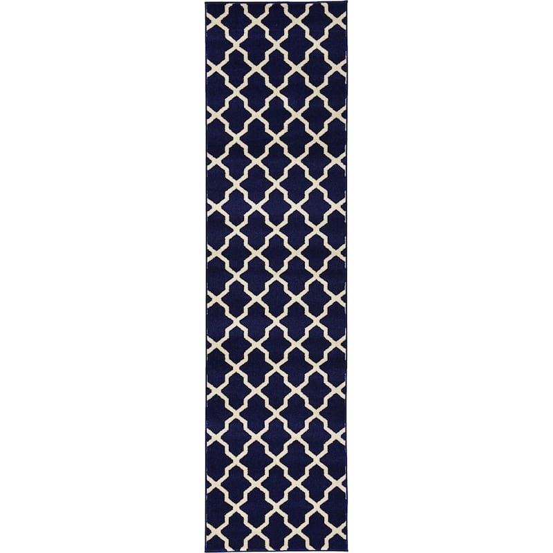Contemporary Akiva Collection Area Rug - 2'7"x10' - Navy Blue