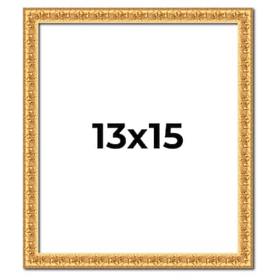 13x15 Frame Gold Real Wood Picture Frame Width 1 inches | Interior