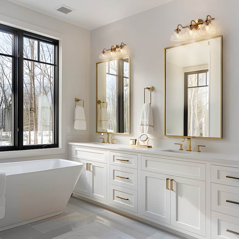 Draki Mid-century Modern Unique Bathroom Vanity Lights Dome Glass Crooked Vintage Armed Wall Sconce