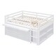 preview thumbnail 45 of 144, Twin/Full Size Low Loft Bed with Retractable Writing Desk and 4 Drawers, Wooden Loft Bedframe w/ Lateral Portable Desk & Shelves