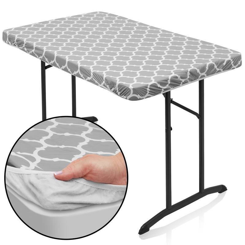 Fitted Vinyl Tablecloth with Flannel Backing Patterned