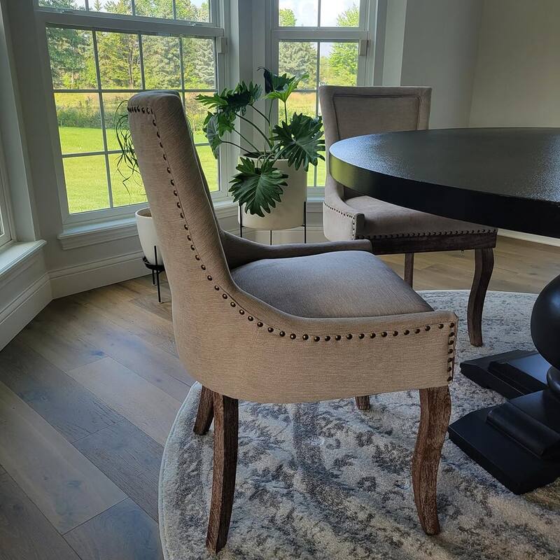 Ultra Side Dining Chair With Bronze nail head Set of 6