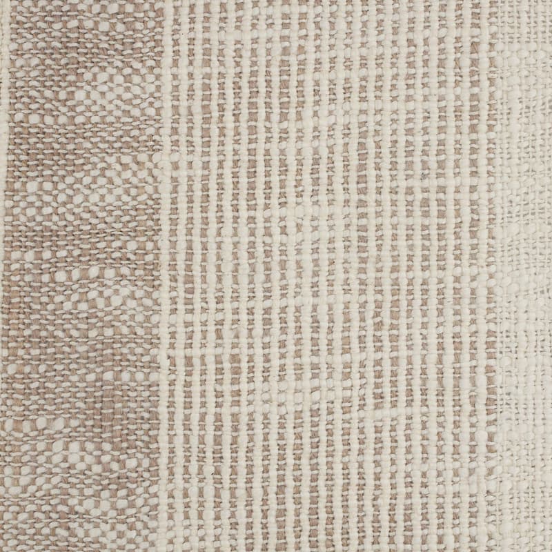 20" Tan and Beige Farmhouse Striped Square Throw Pillow