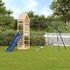 preview thumbnail 1 of 20, vidaXL Swing Set Outdoor Backyard Wooden Playground Equipment for Kids Age 3-8 124.4" x 142.9" x 103.9"  Pine
