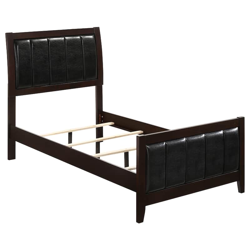 Carlton Contemporary Wood Panel Bed Cappuccino - Twin