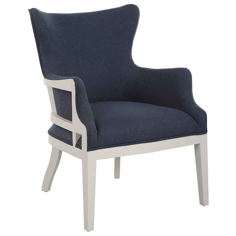 Uttermost 23753 26" Wide Plywood Framed Polyester Accent Chair - Blue / White