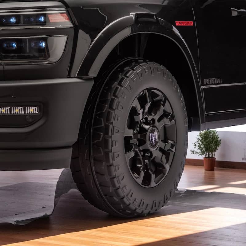 24V Licensed Dodge RAM 2500 2-Seater Kids Ride On Truck with Remote, Dual Motors, 4-Wheel Suspension, Bluetooth & Music