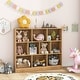 preview thumbnail 19 of 21, 41 inches Wooden Toy Storage Organizer with 10 Cubes for Kids - 47.5" x 9.5" x 41" (L x W x H)