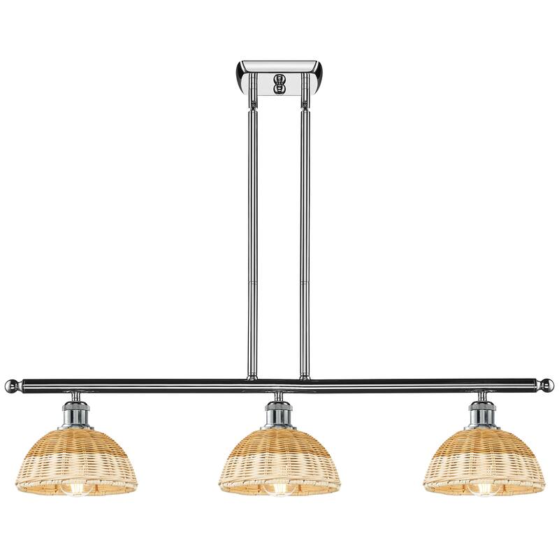 Innovations Lighting Endless Possibilities Ballston - Bristol Natural II - 3 Light 36" Stem Hung Island Light with 8" Shades - Polished Chrome